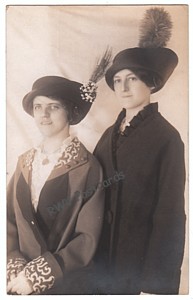 real photo postcard, ladies in large hats