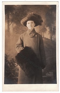 Real Photo Postcard, Lady in Winter Coat