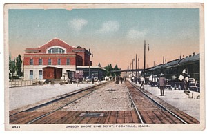 Railroad Depot Postcard, Pocatello, ID